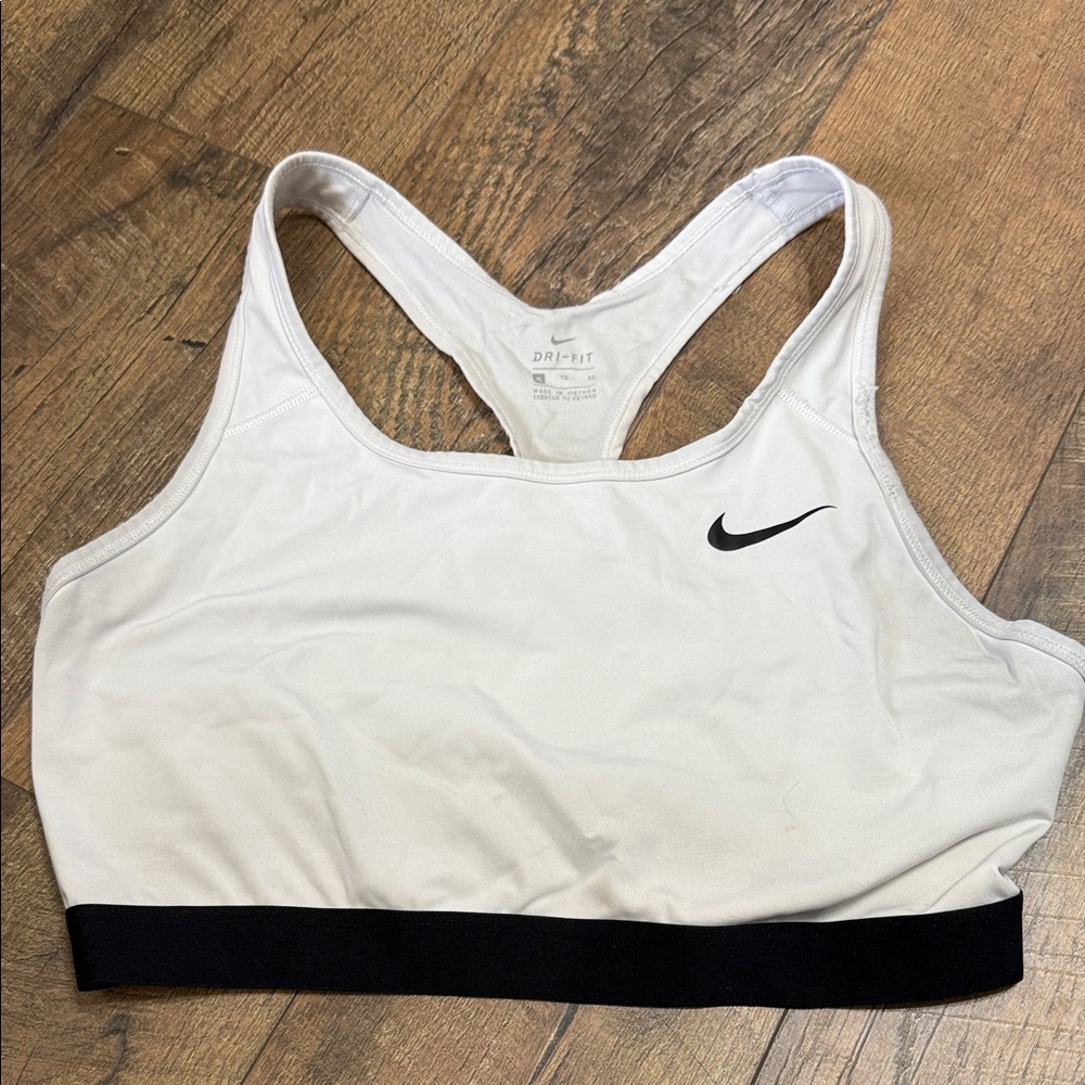 Nike Women's White and Black Sports Bra
